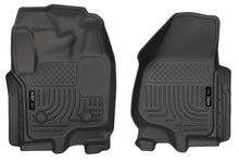 Load image into Gallery viewer, Husky Liners 12-15 Ford Super Duty Crew &amp; Extended Cab WeatherBeater Front Row Black Floor Liners - Main Product View