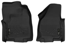 Load image into Gallery viewer, Husky Liners 12-16 Ford F-250/F-350 Standard Cab w/o Trans Case Shifter XAC Black Front Floor Liners - Main Product View