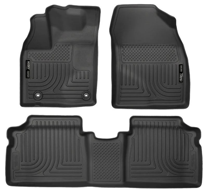 Husky Liners 12 Toyota Prius (PlugIn Models ONLY) WeatherBeater Front & 2nd Seat Black Floor Liners - Main Product View