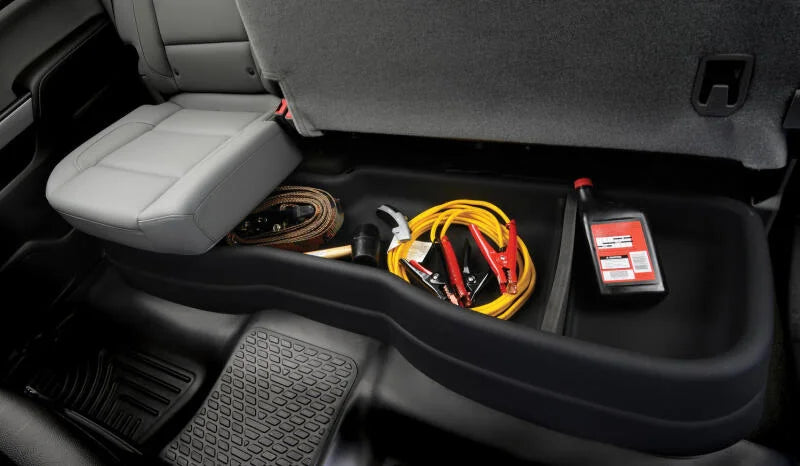 Husky Liners 14-21 Toyota Tundra Double Cab Under Seat Storage Box (w/o Factory Subwoofer) - Side View
