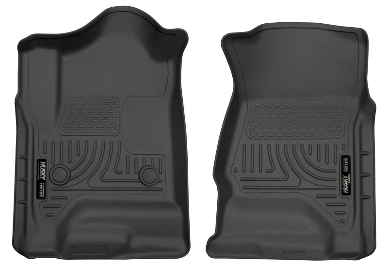 Husky Liners 14 Chevrolet Silverado 1500/GMC Sierra 1500 WeatherBeater Black Front Floor Liners - Main Product View