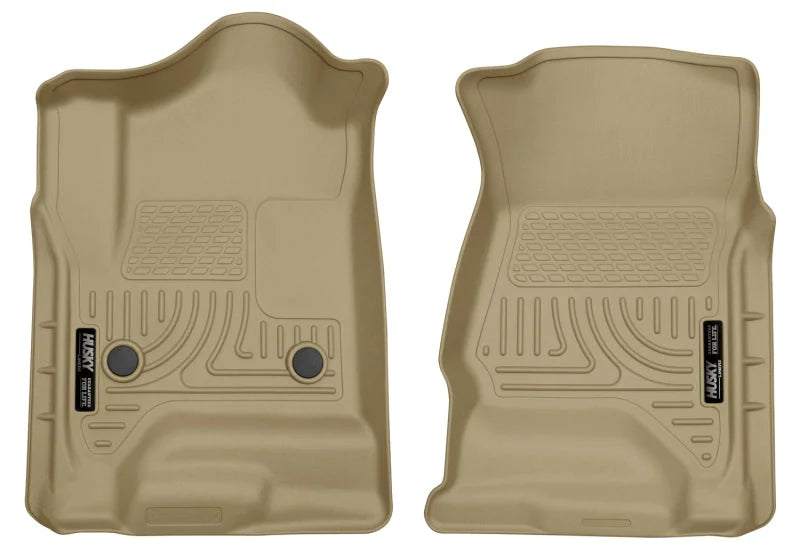 Husky Liners 14 Chevrolet Silverado 1500/GMC Sierra 1500 WeatherBeater Tan Front Floor Liners - Main Product View