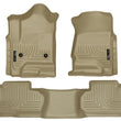 Load image into Gallery viewer, Husky Liners 14 Chevrolet Silverado/GMC Sierra Dbl Cab WeatherBeater Tan Front&amp;2nd Seat Floor Liners - Main Product View