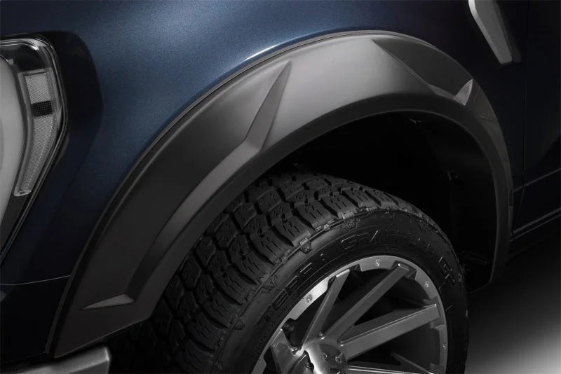 Husky Liners 15-17 Ford F-150 (67.1/78.9/97.6in. Bed) DRT Style Fender Flares (Smooth) 4pc - Blk - Back View