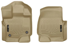 Load image into Gallery viewer, Husky Liners 15-23 Ford F-150 Super/Super Crew Cab WeatherBeater Tan Front Floor Liners - Main Product View