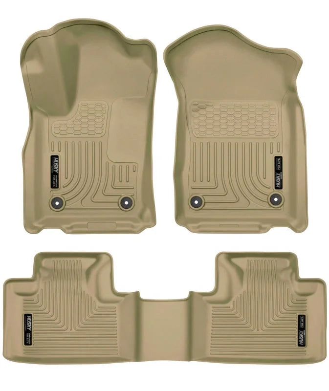 Husky Liners 16-22 Dodge Durango Weatherbeater Tan Front & 2nd Seat Floor Liners - Main Product View