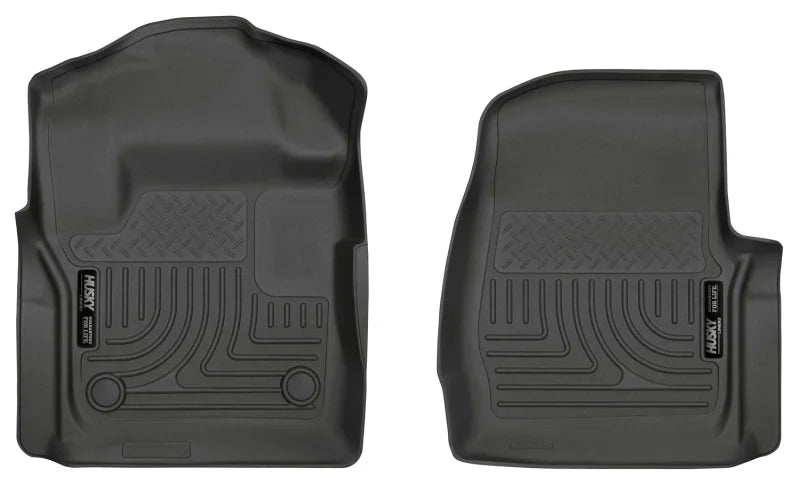 Husky Liners 17 Ford F-250 F-350 Super Duty Standard Cab WeatherBeater Black Front Floor Liners - Main Product View