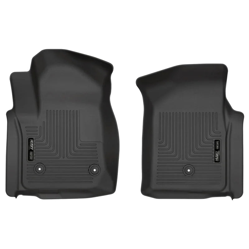 Husky Liners 19-20 Chevy Silverado WeatherBeater Black Floor Liners - Front - Main Product View