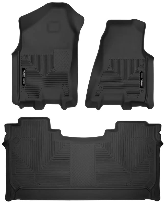 Husky Liners 19-22 Dodge Ram 1500 Crew Cab X-Act Contour Front & Second Seat Floor Liners - Black - Main Product View