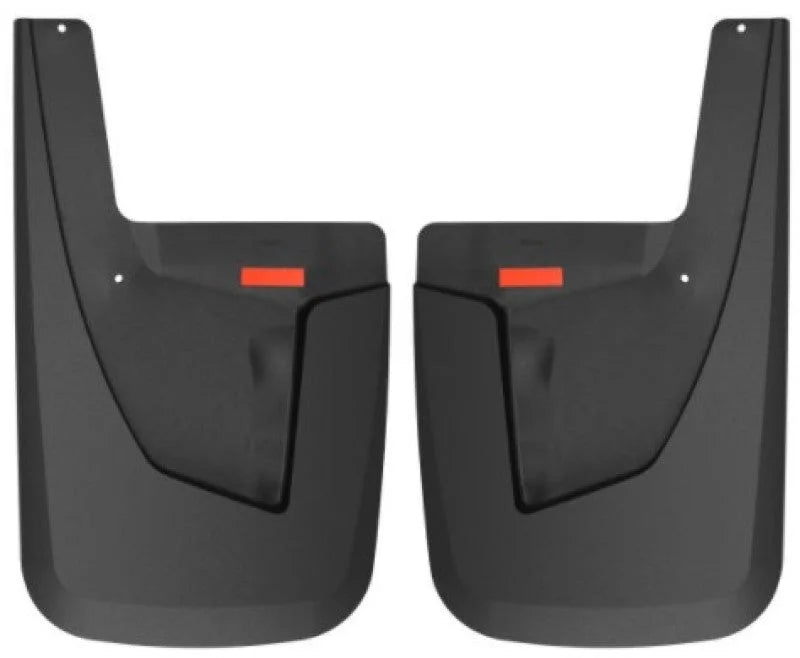 Husky Liners 19-22 RAM 2500/3500 w/o OEM Fender Flares Custom Rear Mud Guards - Black - Installation View