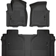 Load image into Gallery viewer, Husky Liners 19-23 Chevrolet Silverado 1500 Crew Cab WeatherBeater Blk Front &amp; 2nd Seat Floor Liners - Main Product View