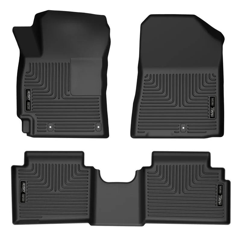 Husky Liners 19-23 Kia Forte WeatherBeater Front & 2nd Seat Floor Liners - Black - Main Product View