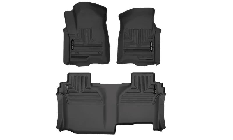 Husky Liners 19-24 Chevy Silverado1500/GMC Sierra1500 X-Act Front + 2nd Seat Floor Liner Set-Black - Main Product View