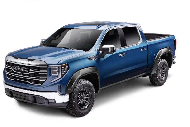 Husky Liners 19-24 GMC Sierra 1500 (69.9/79.4in. Bed) DRT Style Fender Flares (Smooth) 4pc - Blk - Side View