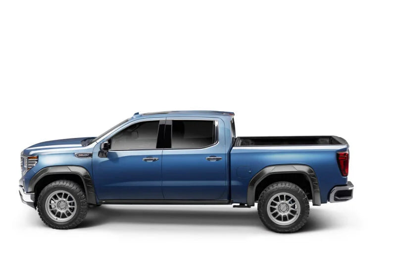 Husky Liners 19-24 GMC Sierra 1500 (69.9/79.4in. Bed) DRT Style Fender Flares (Smooth) 4pc - Blk - Installation View