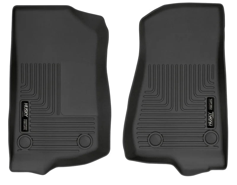 Husky Liners 19-24 Jeep Wrangler JL/JLU WeatherBeater Front Row Black Floor Liners - Main Product View