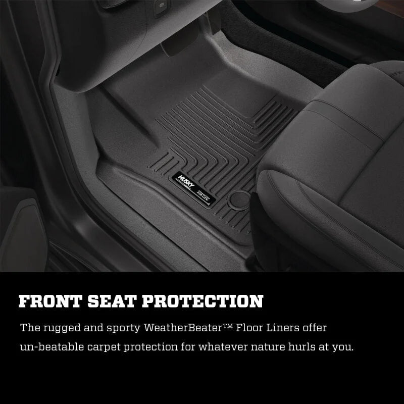 Husky Liners 20-24 Chevrolet Silverado 2500/3500HD DC WeatherBeater 2nd Seat Black Floor Liners - Additional View 7