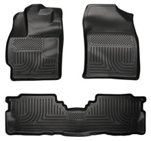 Load image into Gallery viewer, Husky Liners 2012 Toyota Prius v WeatherBeater Combo Black Floor Liners - Main Product View