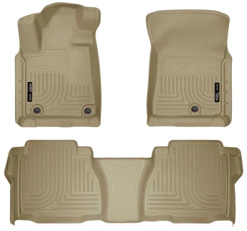 Husky Liners 2012 Toyota Tundra Double/CrewMax Cab WeatherBeater Combo Tan Floor Liners - Main Product View