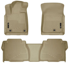 Load image into Gallery viewer, Husky Liners 2012 Toyota Tundra Double/CrewMax Cab WeatherBeater Combo Tan Floor Liners - Main Product View