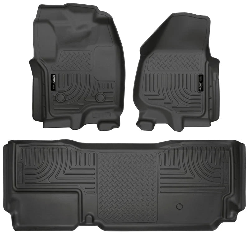 Husky Liners 2012.5 Ford SD Super Cab WeatherBeater Combo Black Floor Liners (w/o Manual Trans Case) - Main Product View