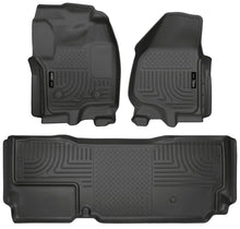 Load image into Gallery viewer, Husky Liners 2012.5 Ford SD Super Cab WeatherBeater Combo Black Floor Liners (w/o Manual Trans Case) - Main Product View