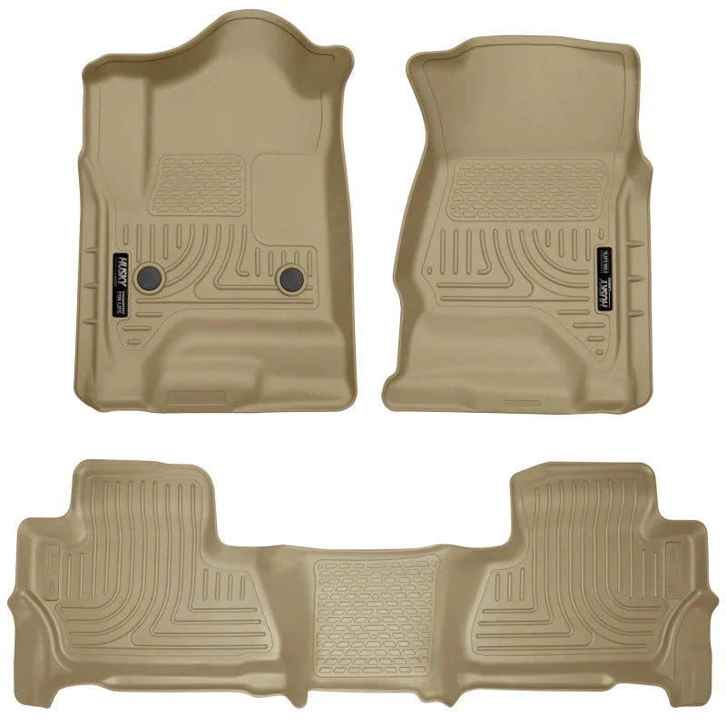 Husky Liners 2015 Chevy/GMC Tahoe/Yukon WeatherBeater Combo Tan Floor Liners - Main Product View