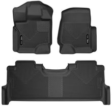 Load image into Gallery viewer, Husky Liners 2017 Ford F-250 Super Duty Crew Cab X-Act Contour Black Front &amp; Rear Floor Liners - Main Product View