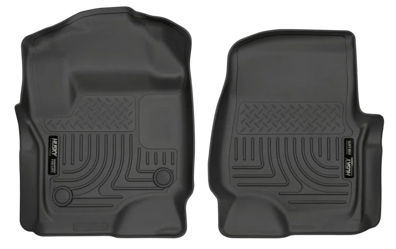 Husky Liners 2017 Ford Super Duty (Crew Cab / Super Cab) WeatherBeater Black Front Floor Liners - Main Product View