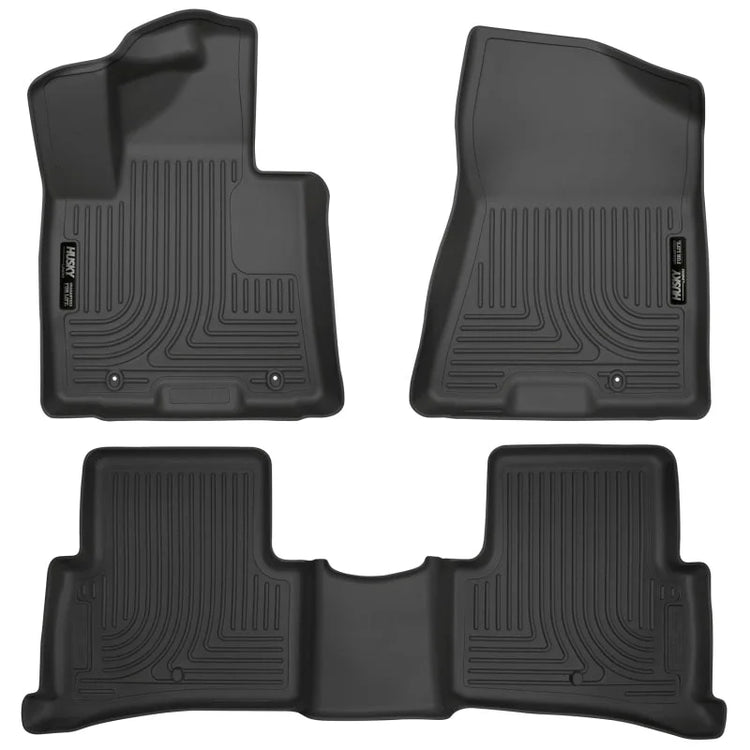 Husky Liners 2017 Kia Sportage Weatherbeater Front and Second Row Black Floor Liners - Main Product View