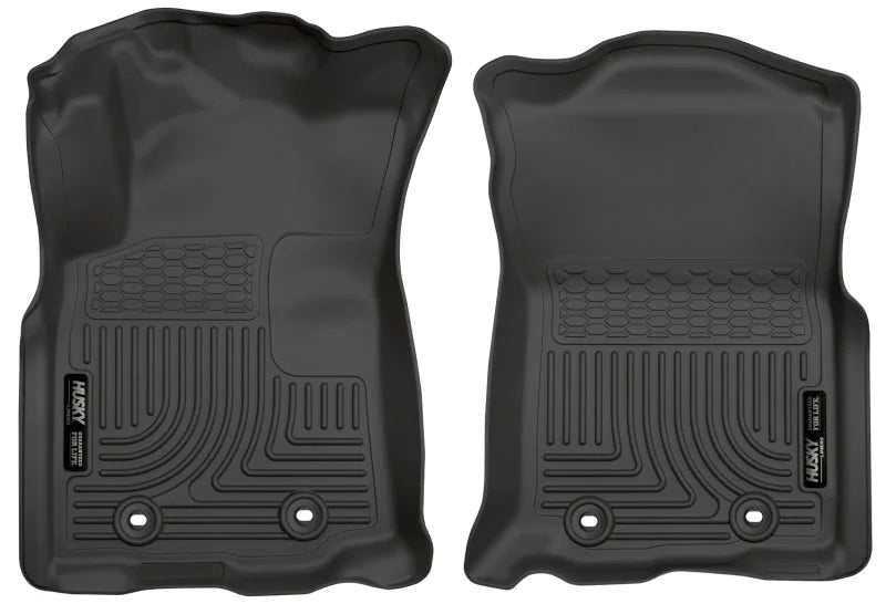 Husky Liners 2018 Toyota Tacoma Double Cab WeatherBeater Black Front Floor Liners - Main Product View