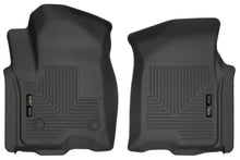 Load image into Gallery viewer, Husky Liners 2019 Chevrolet Silverado 1500 Crew Cab WeatherBeater Black Front Floor Liners - Main Product View