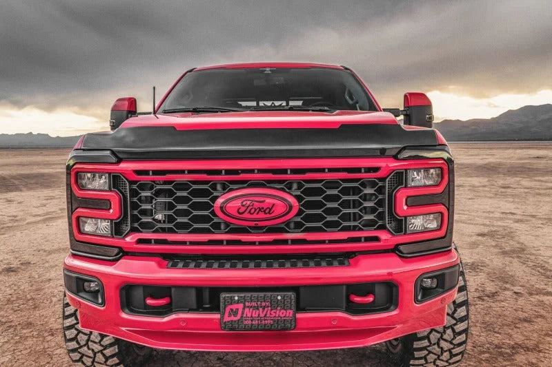 Husky Liners 2842235 Aeroskin Hood Protector - Smoke fits 2023-2026 Ford F-250 Super Duty / F-350 Super Duty - Back View