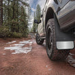 Load image into Gallery viewer, Husky Liners Universal 12in Wide Black Rubber Front Mud Flaps w/o Weight - Back View