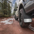 Load image into Gallery viewer, Husky Liners Universal 12in Wide Black Rubber Rear Mud Flaps w/ Weight - Side View