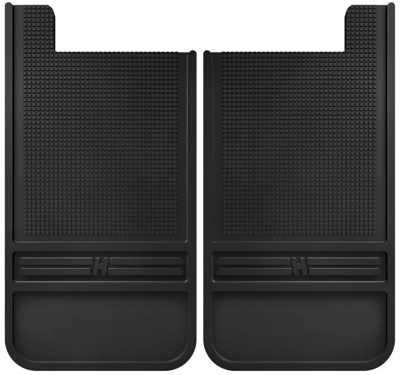 Husky Liners Universal 12in Wide Black Rubber Rear Mud Flaps w/o Weight - Side View