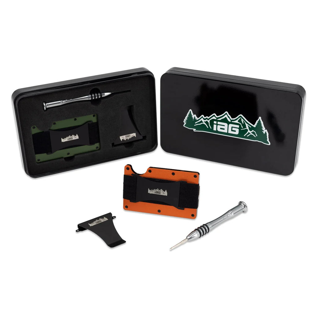 IAG Performance Aluminum Wallet w/Money Clip, Cash Band, & Screwdriver Kit (Off-Road Logo) Gray IAG-AWS-1302GY - Main Prod...