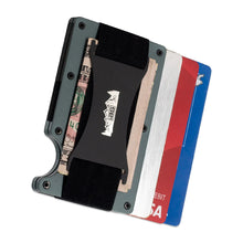 Load image into Gallery viewer, IAG Performance Aluminum Wallet w/Money Clip, Cash Band, &amp; Screwdriver Kit (Off-Road Logo) Green IAG-AWS-1302GR - Back View