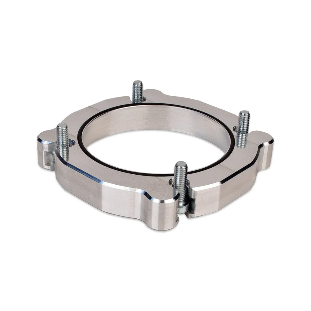 IAG Performance Bosch 82mm Throttle Body and Adapter for Process West Intake - Silver IAG-AFD-2025SL - Side View