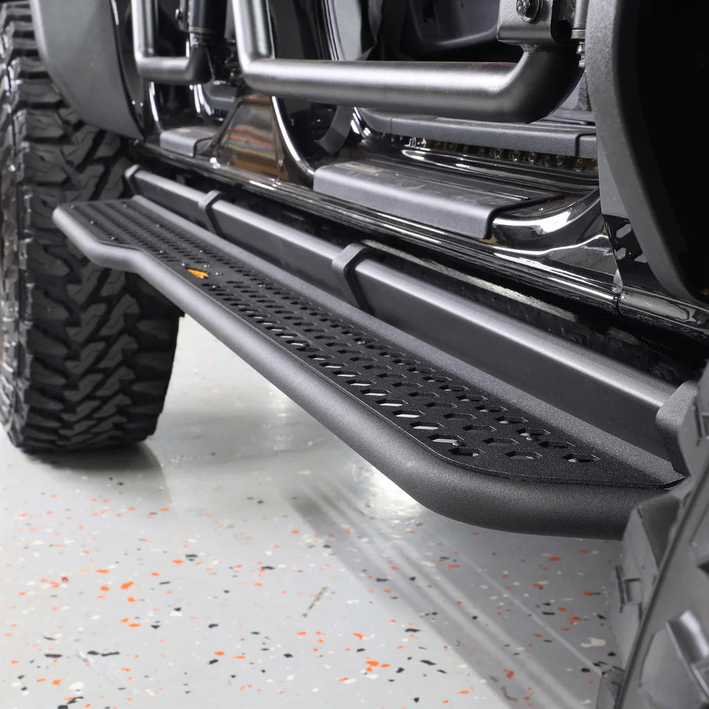 IAG Performance Full Length EZ-Step Add-on Black Logo 4 Door (1 Pair) IAG-BDY-F2226BK - Installation View