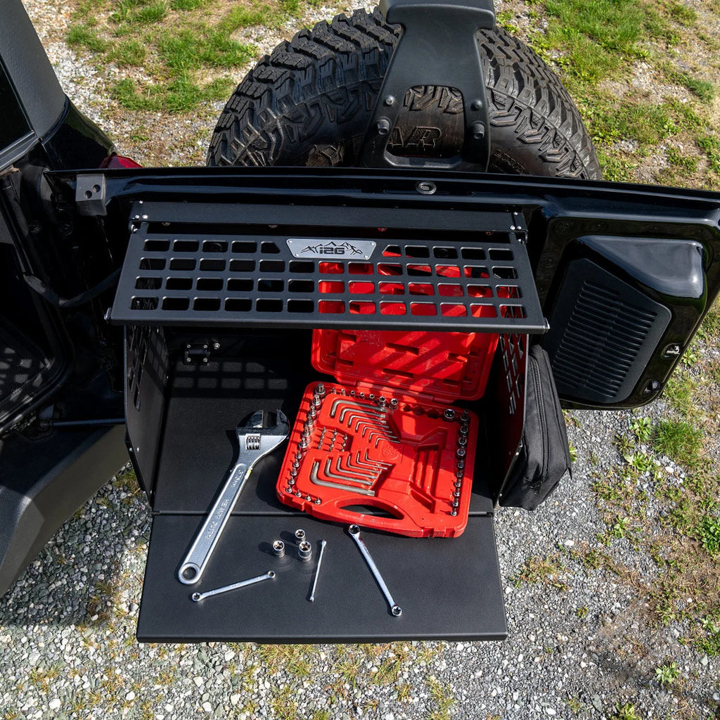 IAG Performance IAG Aluminum Multilevel Tailgate Table for 2021+ Ford Bronco IAG-ACC-F3181 - Installation View