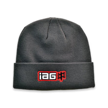 Load image into Gallery viewer, IAG Performance IAG Gray Watch Cap Beanie with Embroidered IAG Boxer Logo. IAG-APP-2086GY - Side View