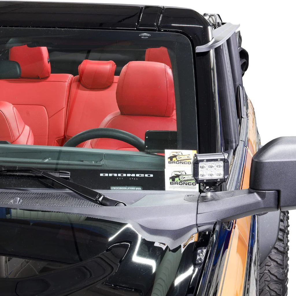 IAG Performance IAG I-Line 4pc Rain Deflector Visor System w/ A-Pillar Channel Matte Black IAG-BDY-F3156 - Side View