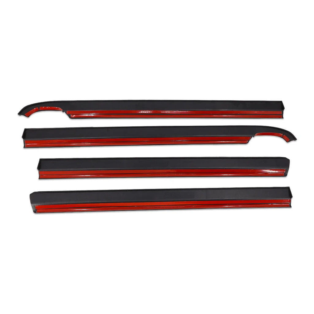 IAG Performance IAG I-Line 4pc Rain Deflector Visor System w/ A-Pillar Channel Matte Black IAG-BDY-F3156 - Back View