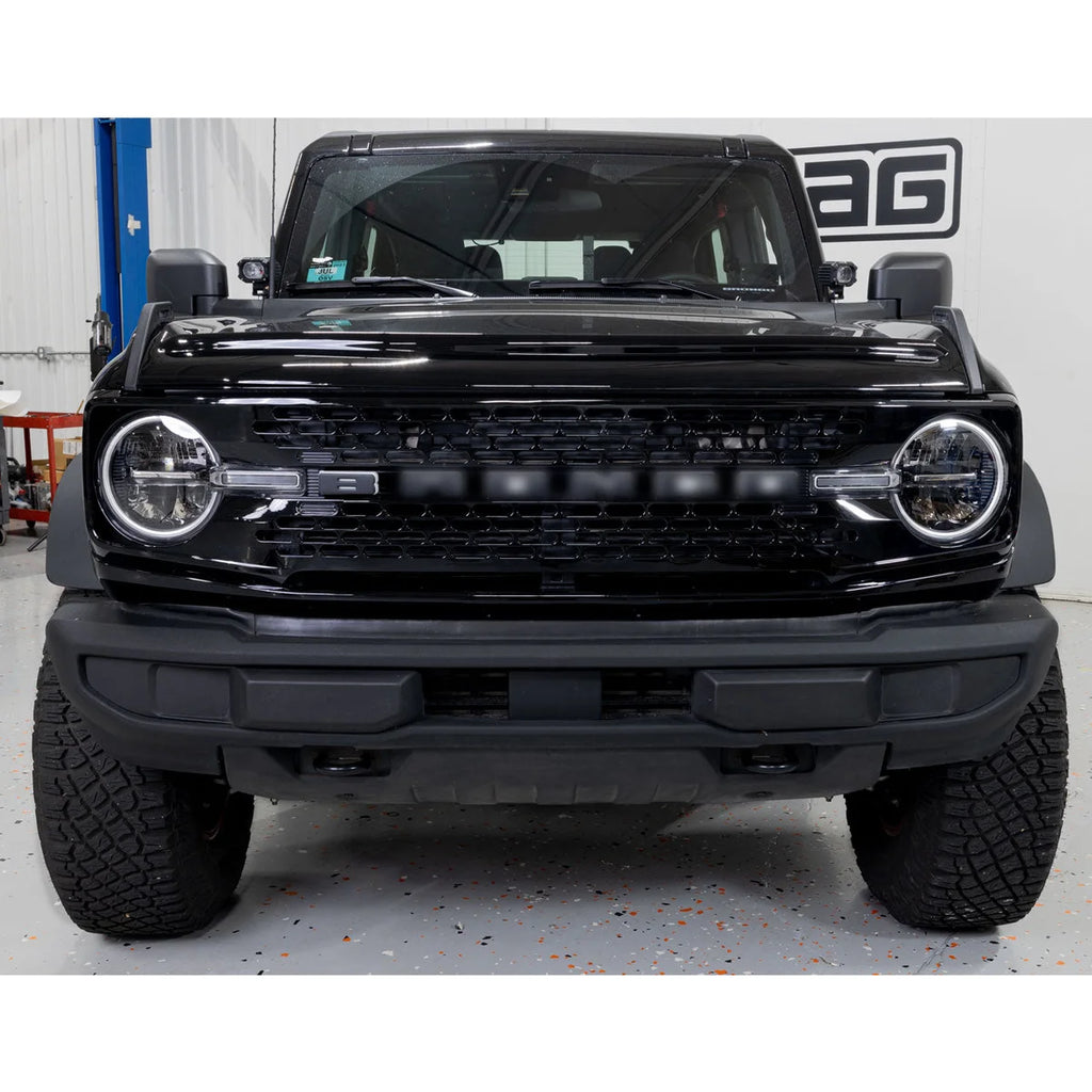 IAG Performance IAG I-Line Grille Black Letters with White Lighting for 2021+ Ford Bronco IAG-BDY-F3043 - Main Product View