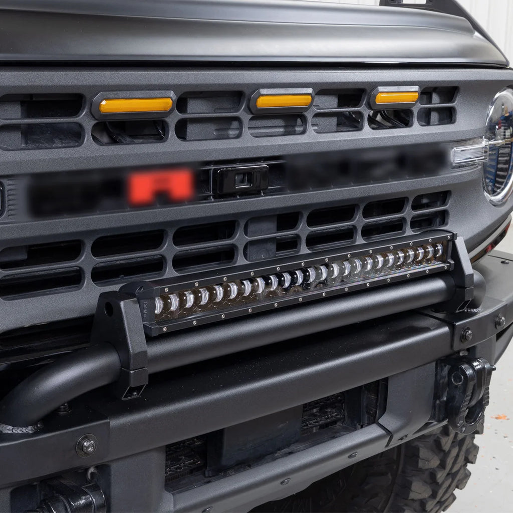 IAG Performance IAG I-Line Grille Letters Gloss Black & Red R for 2021+ Ford Bronco IAG-BDY-F3058 - Main Product View