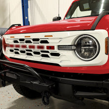 Load image into Gallery viewer, IAG Performance IAG I-Line Para-Hex Style Front Grille Gloss White w/ Lights 2021+ Ford Bronco IAG-BDY-F3117 - Back View