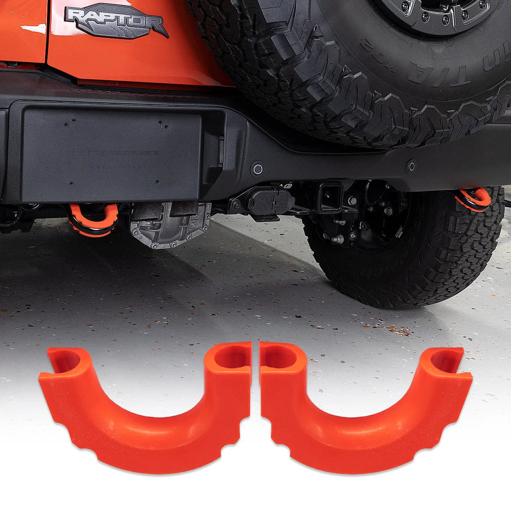 IAG Performance IAG I-Line Rear Bumper Red TPE Tow Loop Cover Pair for 2021+ Ford Bronco IAG-BDY-F3051 - Main Product View