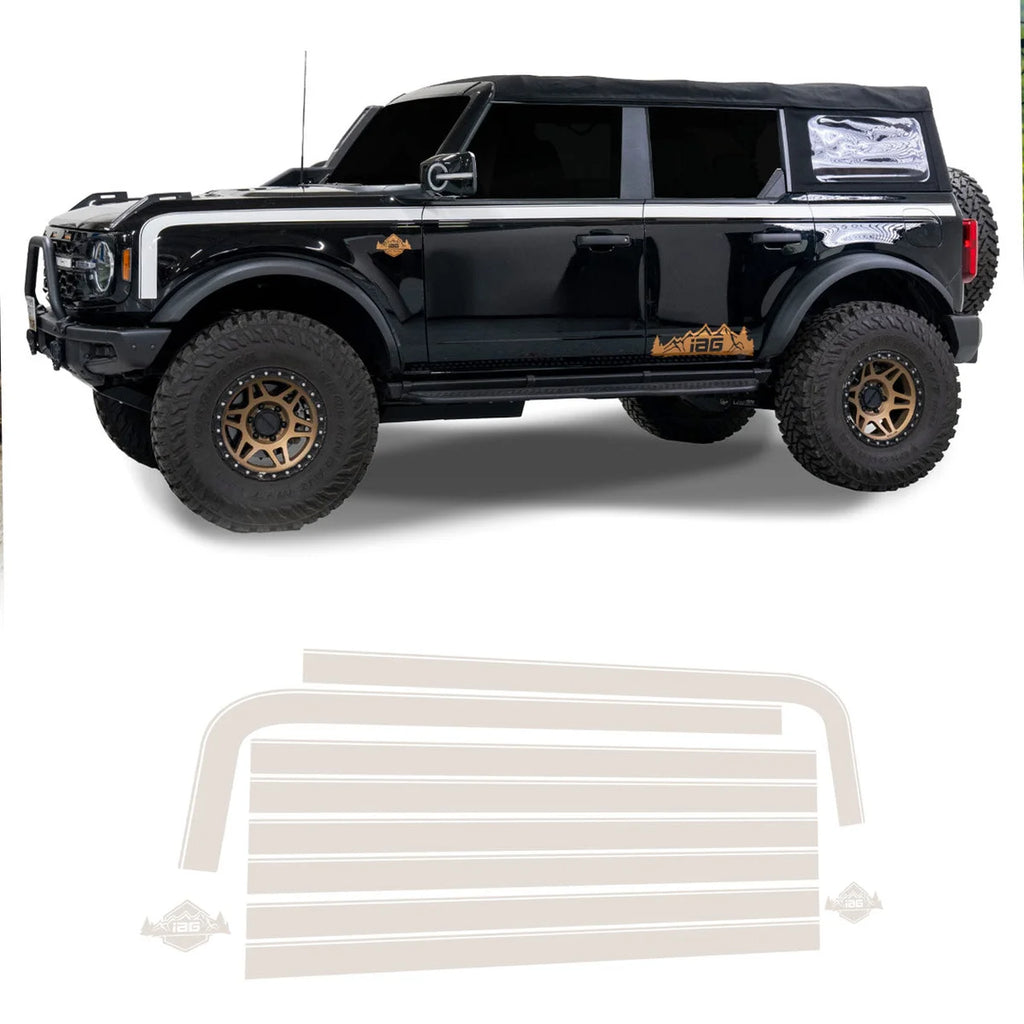 IAG Performance IAG Off-Road Boss Style Vinyl Side Stripe Kit Gloss White IAG-BDY-F2080GWH - Main Product View