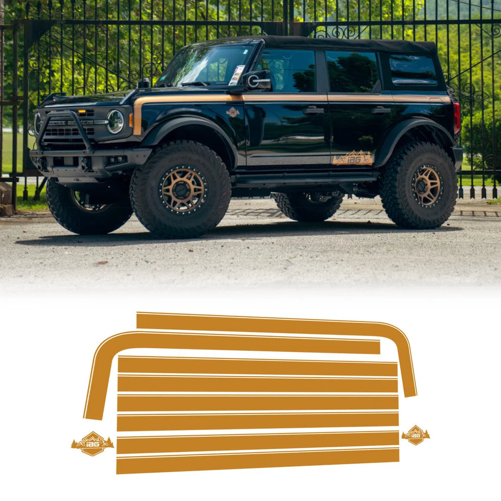 IAG Performance IAG Off-Road Boss Style Vinyl Side Stripe Kit Gold IAG-BDY-F2080GD - Main Product View
